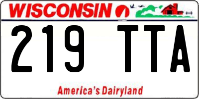 WI license plate 219TTA
