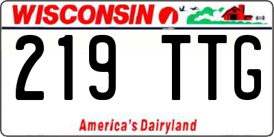 WI license plate 219TTG