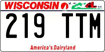 WI license plate 219TTM