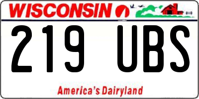 WI license plate 219UBS