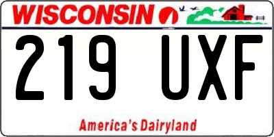 WI license plate 219UXF