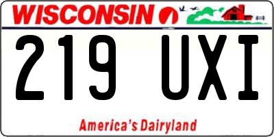WI license plate 219UXI