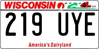 WI license plate 219UYE