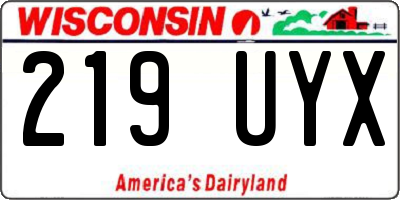 WI license plate 219UYX
