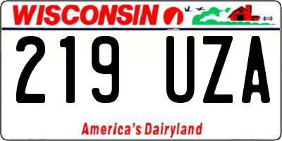 WI license plate 219UZA