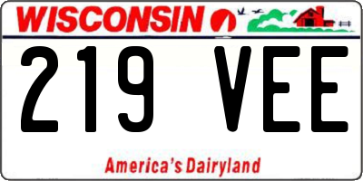 WI license plate 219VEE