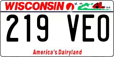 WI license plate 219VEO