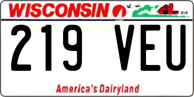 WI license plate 219VEU