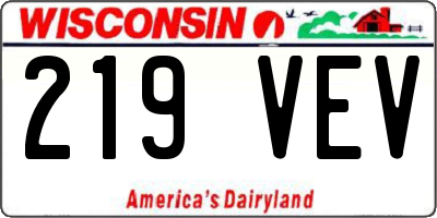 WI license plate 219VEV