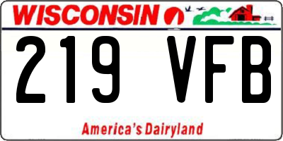 WI license plate 219VFB