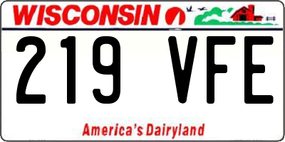 WI license plate 219VFE