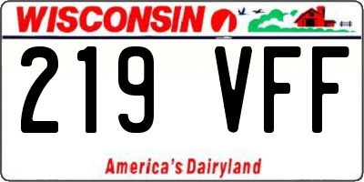 WI license plate 219VFF