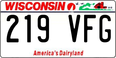 WI license plate 219VFG