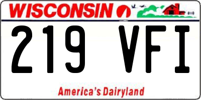 WI license plate 219VFI
