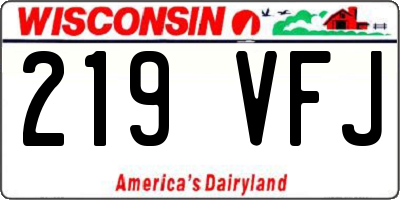 WI license plate 219VFJ