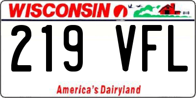 WI license plate 219VFL