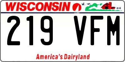 WI license plate 219VFM