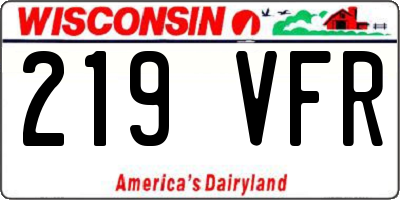 WI license plate 219VFR