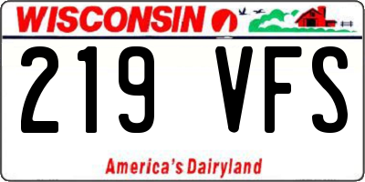 WI license plate 219VFS