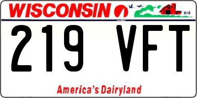 WI license plate 219VFT
