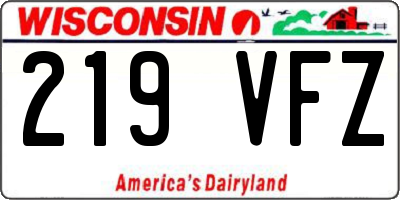 WI license plate 219VFZ