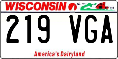 WI license plate 219VGA