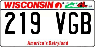 WI license plate 219VGB