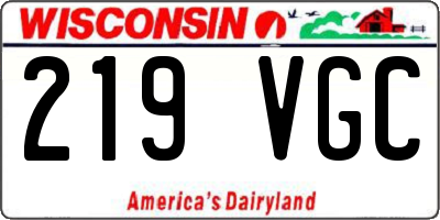 WI license plate 219VGC