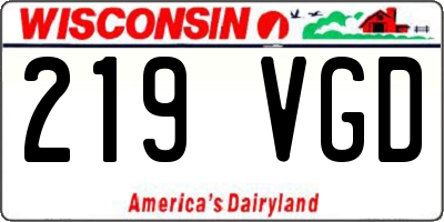 WI license plate 219VGD