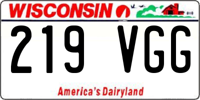 WI license plate 219VGG