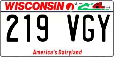 WI license plate 219VGY