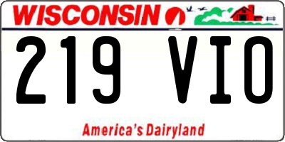WI license plate 219VIO