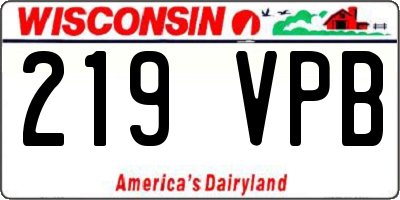WI license plate 219VPB