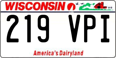 WI license plate 219VPI