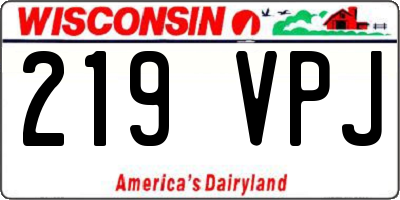 WI license plate 219VPJ