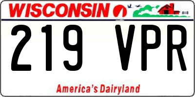WI license plate 219VPR