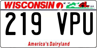 WI license plate 219VPU
