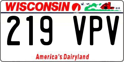 WI license plate 219VPV
