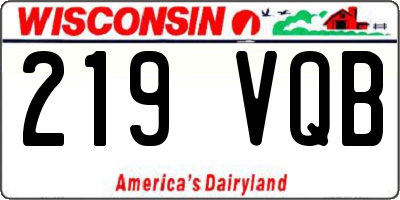 WI license plate 219VQB