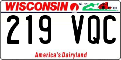 WI license plate 219VQC