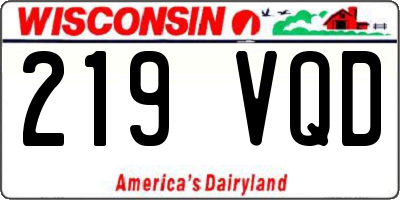 WI license plate 219VQD