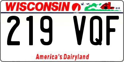 WI license plate 219VQF