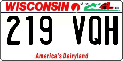 WI license plate 219VQH