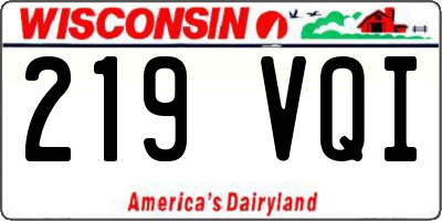 WI license plate 219VQI