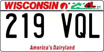 WI license plate 219VQL