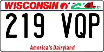 WI license plate 219VQP