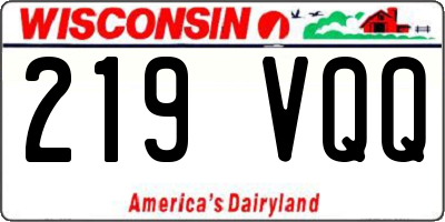 WI license plate 219VQQ