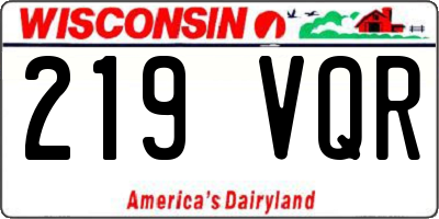 WI license plate 219VQR