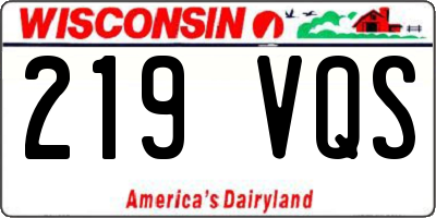 WI license plate 219VQS