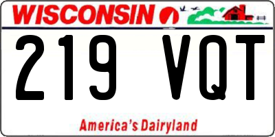 WI license plate 219VQT